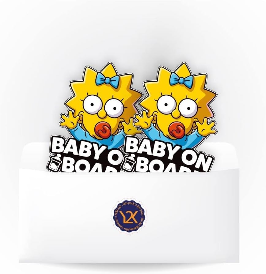 Y2K Baby on Board Sticker for Car (2 PCS) - Safety Signs, Decals, Funny Maggie Sticer 5.5X4 Inch image number 5