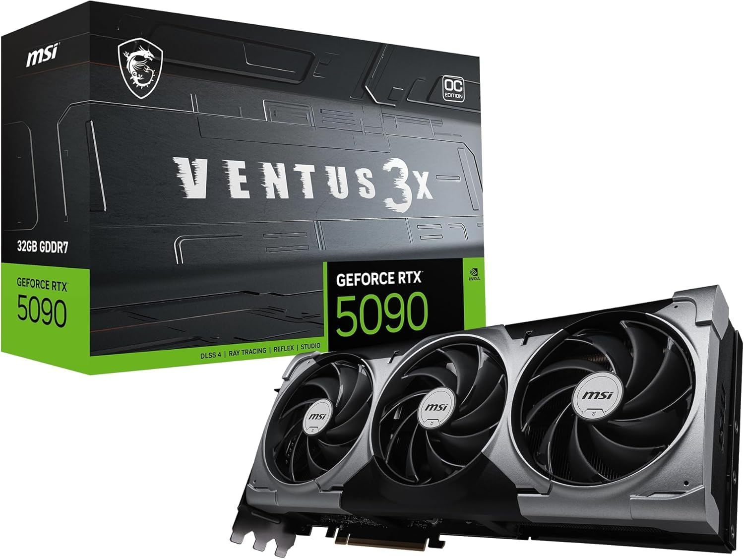 MSI Geforce RTX 5090 32G Ventus 3X OC &mdash; 32GB GDDR7 (28Gbps/512-Bit), Pcie 5X 16, Boost: 2437Mhz, HDMI 2.1B, Displayport 2.1B