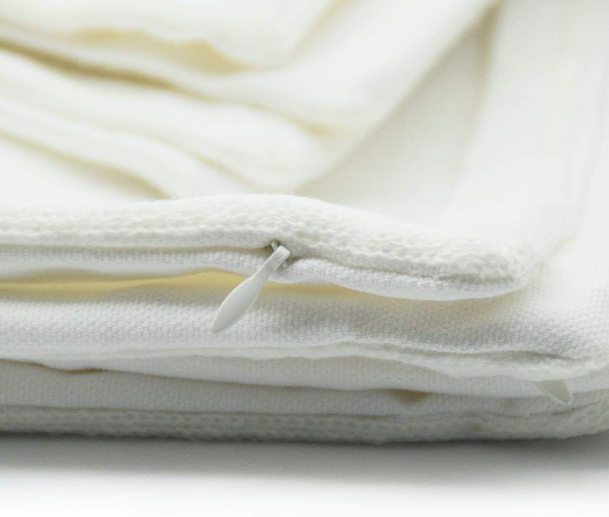 E.Life 18X18 Soft Canvas Christmas Winter Snowflake Style Cotton Linen Embroidery Throw Pillows Covers W/Invisible Zipper for Bed Sofa Cushion Pillowcases for Kids Bedding (1 Pair White) image number 4