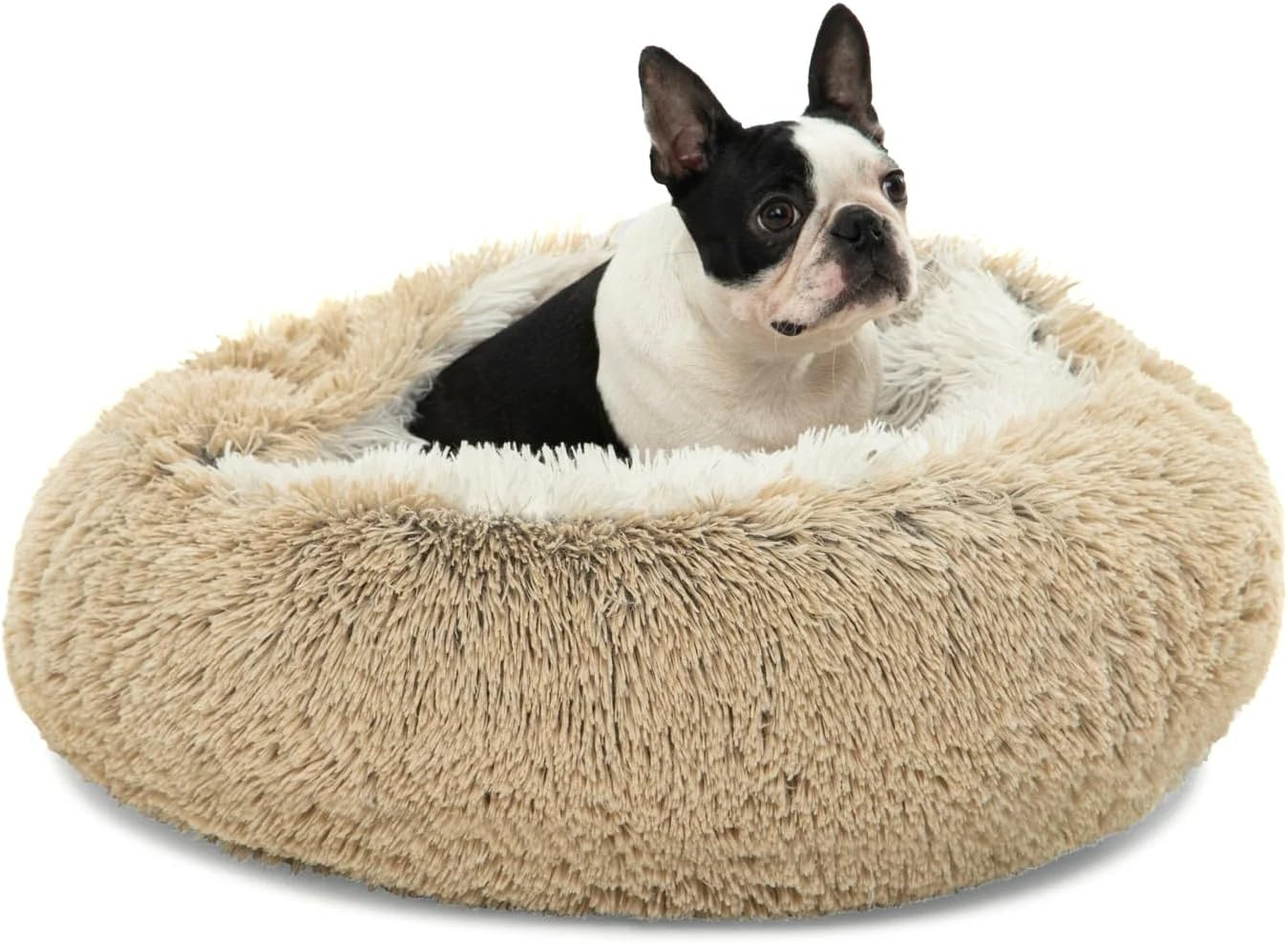 Charlies Snookie Calming Hooded Faux Fur Calming Dog Bed Unique Calming Calming Hooded Design Anti-Anxiety Vegan Base Filling Is 100% Recycled Polyester Eden Green - Large 90X90X25Cm