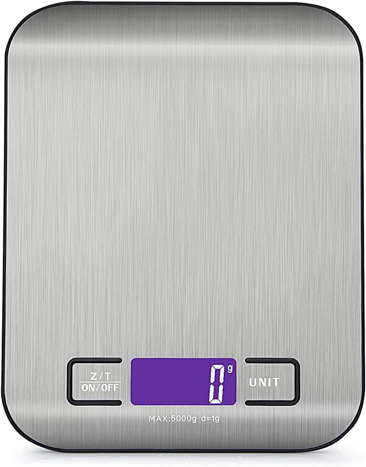 Digital Kitchen Scale Multifunction Food Scale, 11 Lb 5 Kg, Silver, Stainless Steel (Batteries Included) image number 2