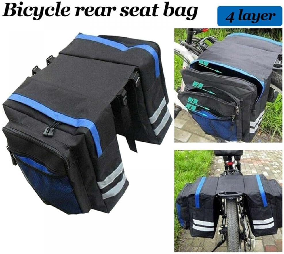 AIMALL Waterproof Bike Pannier Bag - 12.4"X10.2"X6.3" 840D Oxford Rear Rack Cycling Bag with Reflective Straps, Universal Fit for Bicycle Commuting/Touring image number 5