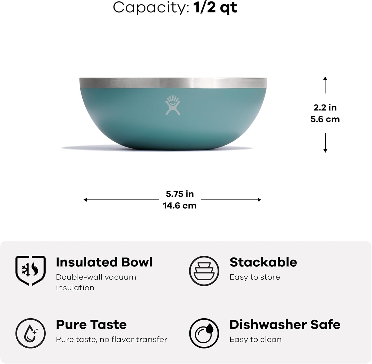HYDRO FLASK - 0,47L (0.5 Qt) Outdoor Serving Bowl with Press-In Lid - Stainless Steel Reusable Kitchen Container - Food and Snack Storage - Easy to Clean - Space Saving - Dishwasher Safe - Birch image number 2