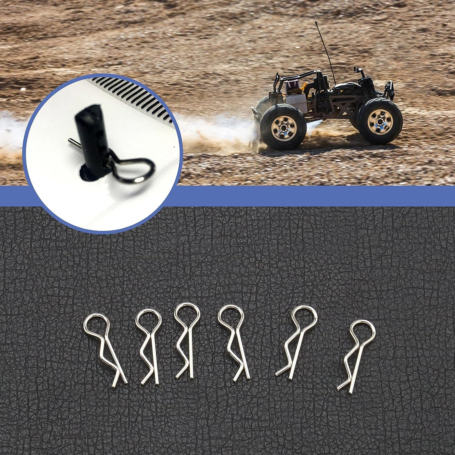 Emsea 180Pcs Body Clip Pin Stainless Steel Body Shell Clip 1/8 1/10 1/16 for RC Car image number 5