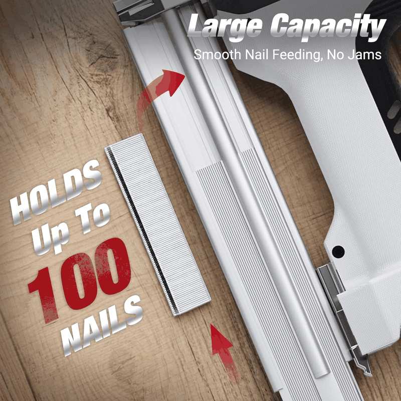 Advwin Brad Nail Gun, 2 in 1 Electric Nailer/Staple Gun, 18 Gauge Cordless Brad Nailer with 1000Pcs Straight Nails/Staple, 2 Nailing Modes, for Woodworking, Material Repair, DIY, Home Improvement image number 5