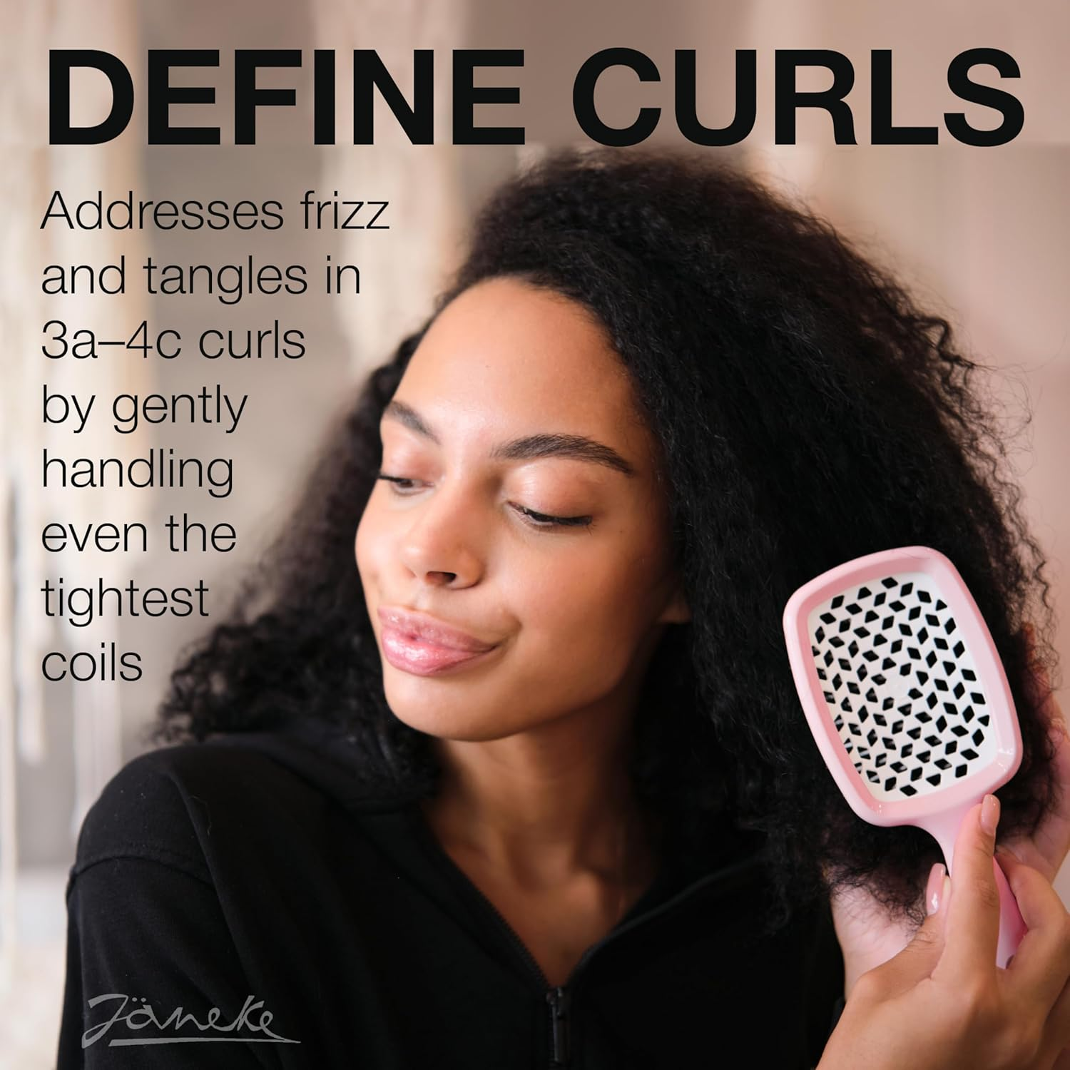 (Pink) - Janeke Superbrush Detangler Brush Anti-Static Hairbrush Easy for Wet or Dry Use Flexible with Nylon Bristle Great for All Hair Types - Long Thick Curly -The Original Italian Patent ( Pink ) - Black image number 4