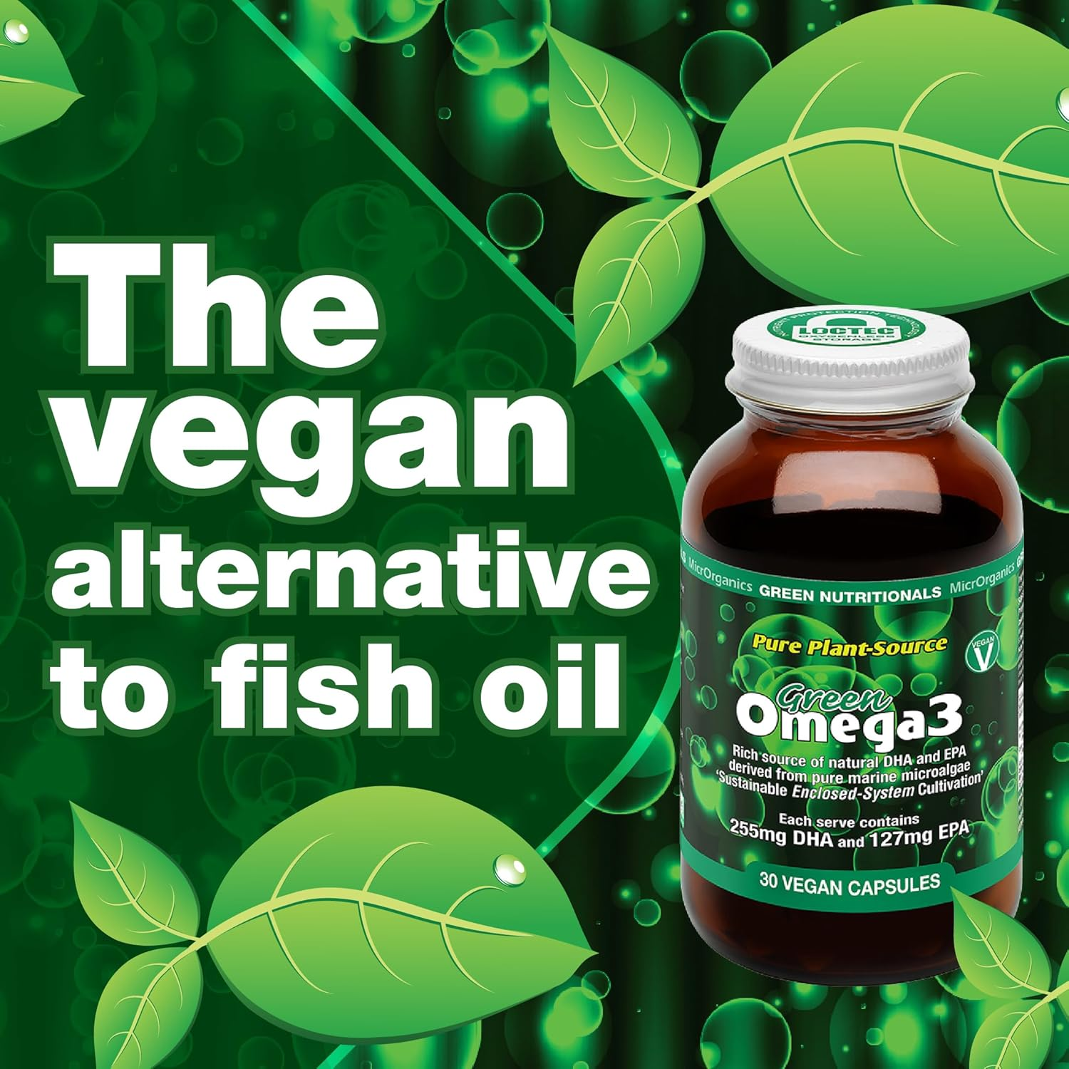 Green Nutritionals Vegan Omega3 30 Capsules - Vegan Vegetarian Friendly image number 3