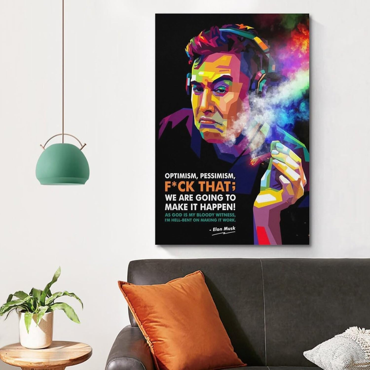 Elon Musk Poster Motivational Poster Canvas Painting Wall Art Picture Home Decor Print for Bedroom Living Room Dorm Study Bar Office 12X18Inch(30X45Cm) image number 1