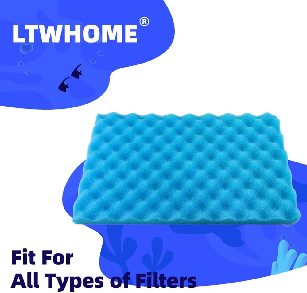 LTWHOME Fish Pond Foam Filter Sponge Set 430Mm X 280Mm 3 Grade Media (Pack of 3 Sets)