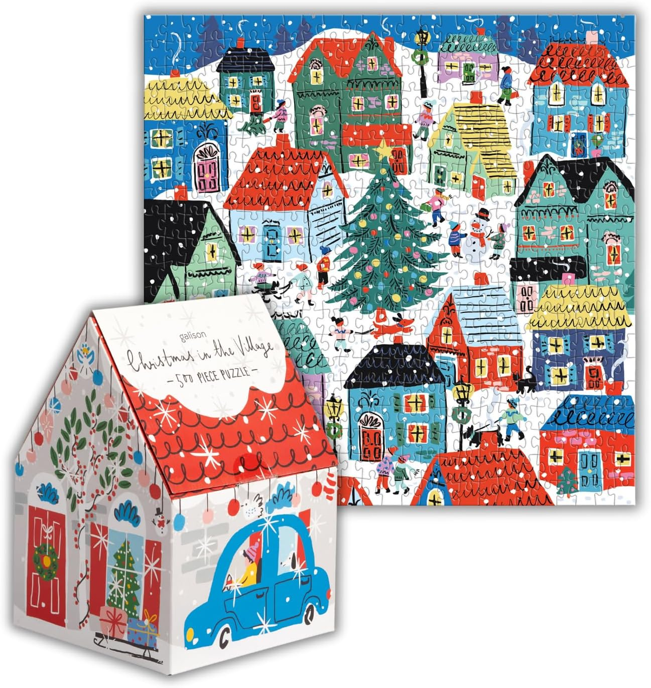 Christmas in the Village 500 Piece House Puzzle image number 4