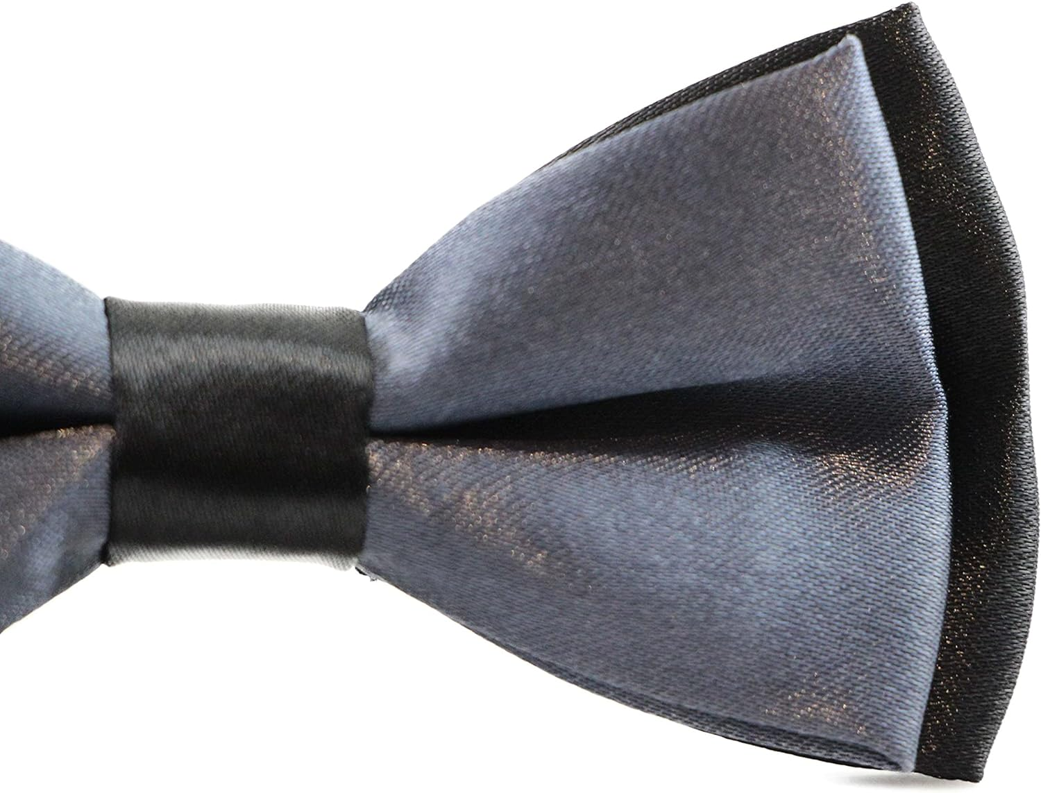 Boys Gunmetal Two Tone Layer Bow Tie Black, Gunmetal