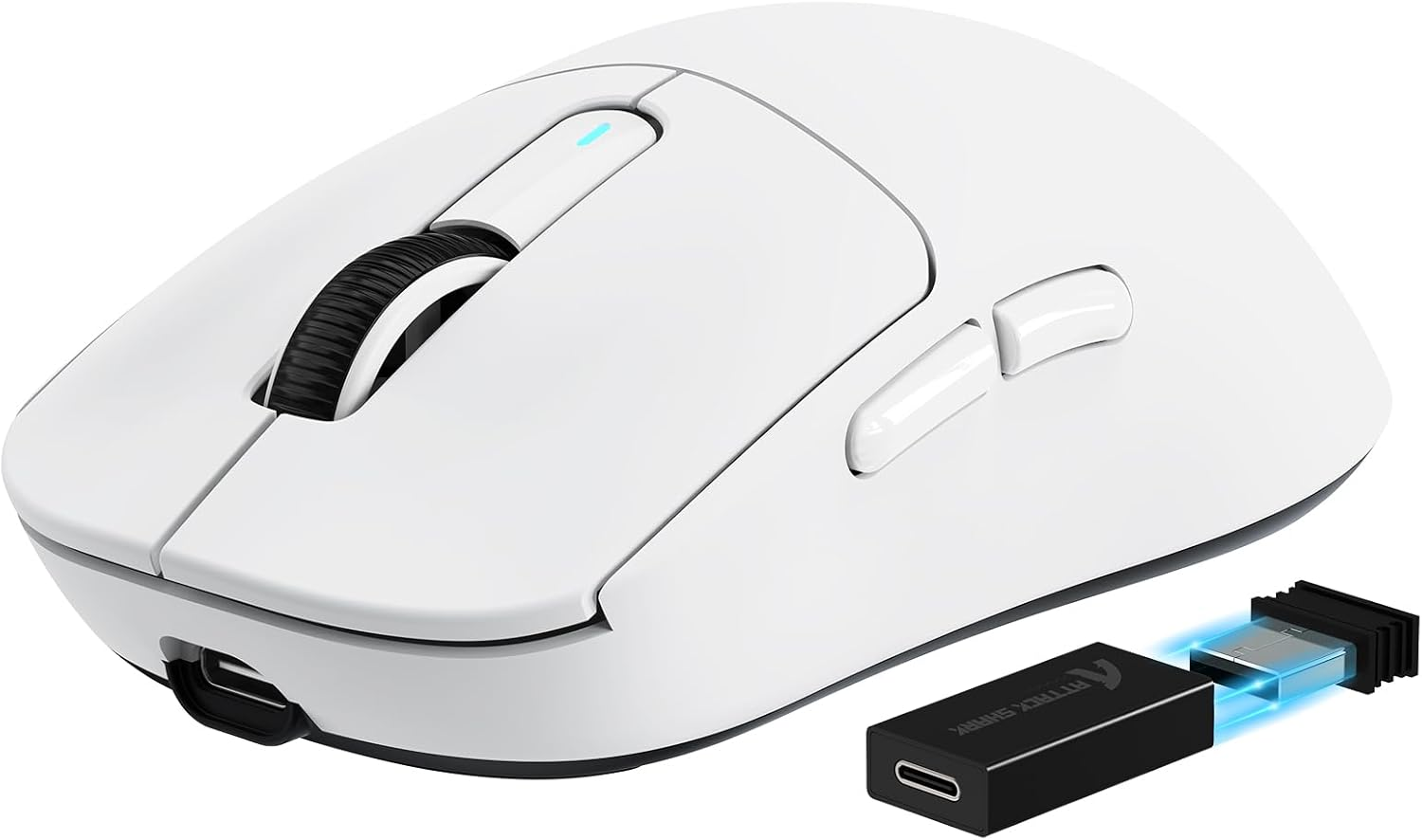 MANBASNAKE Attack Shark X3 Pro 4K/8K Hz Mouse, 59G Superlight BT/2.4G Wireless/Wired Gaming Mouse, Pixart PAW3395 Gaming Sensor, 26000 DPI, Programmable Buttons for Win11/Xbox/Ps/Mac(White) image number 4