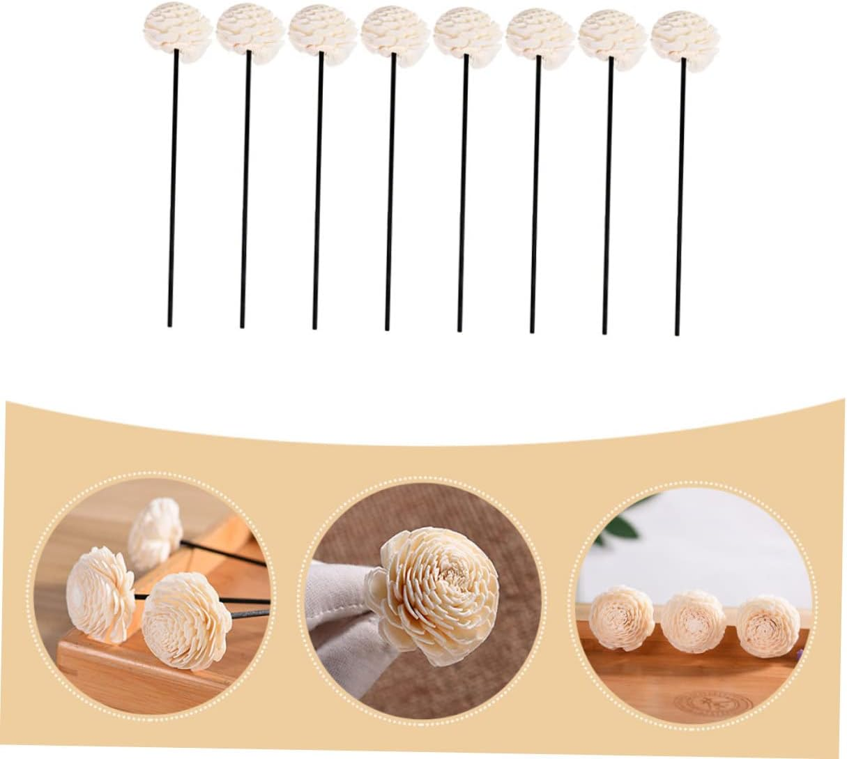 8Pcs Simulated Aromatherapy Flowers Household Diffuser Sticks Replaceable Diffuser Reeds for Essential Oil Aroma Sticks Decorative Aroma image number 4