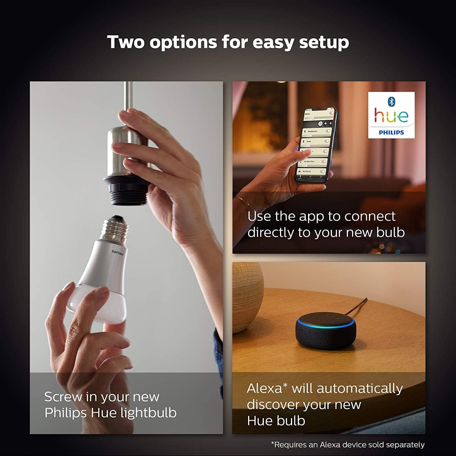 Philips Hue White Smart Bulb Twin Pack LED [E27] with Bluetooth image number 1