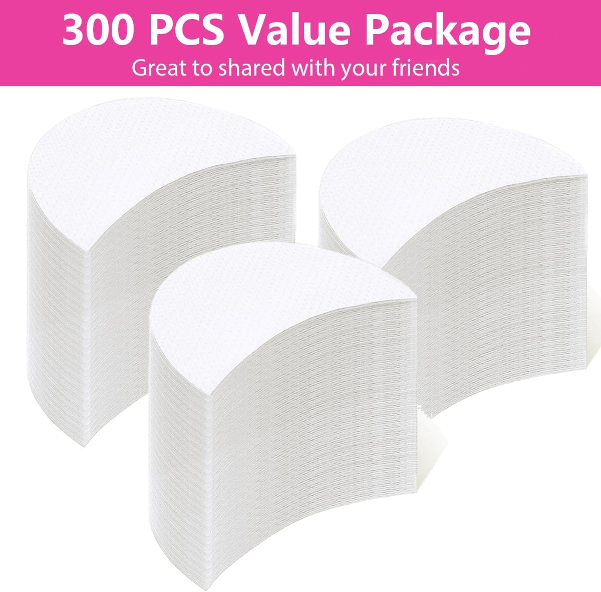 Tailaimei 300 Pcs Eyeshadow Shields, Eyeshadow Stencil for Prevent Makeup Residue, Lint Free Gel Pad for Eyeliner, Eyelash Extensions and Lip Makeup image number 5