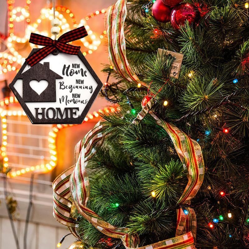 House Warming Gifts New Home Ornament for Women Men Friends Coworker Family New Home Gifts for Home Decor Gifts for Housewarming Wooden Hanging Ornaments