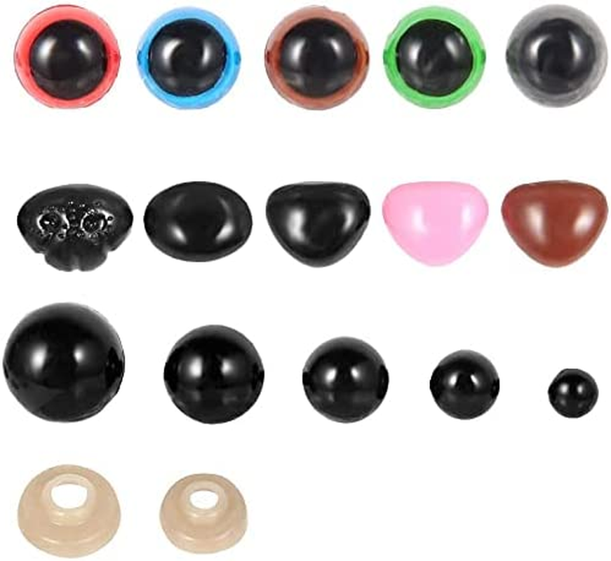 Plastic Safety Eyes and Noses with Washers 560 Pcs, Craft Doll Eyes and Teddy Bear Nose for Amigurumi, Crafts, Crochet Toy and Stuffed Animals