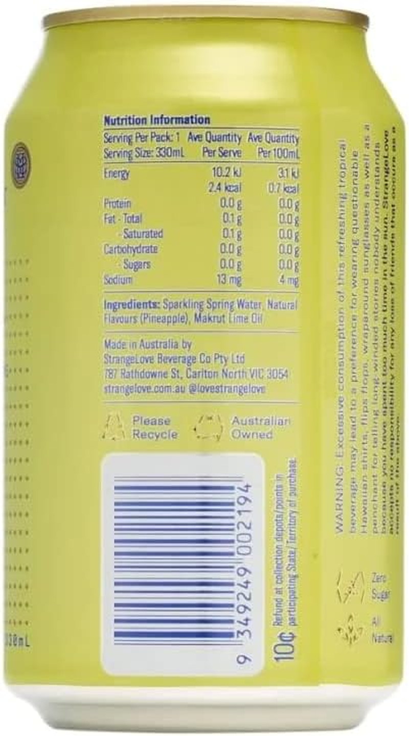 Strangelove Pineapple Sparkling Water Can 330Ml X 24 image number 4