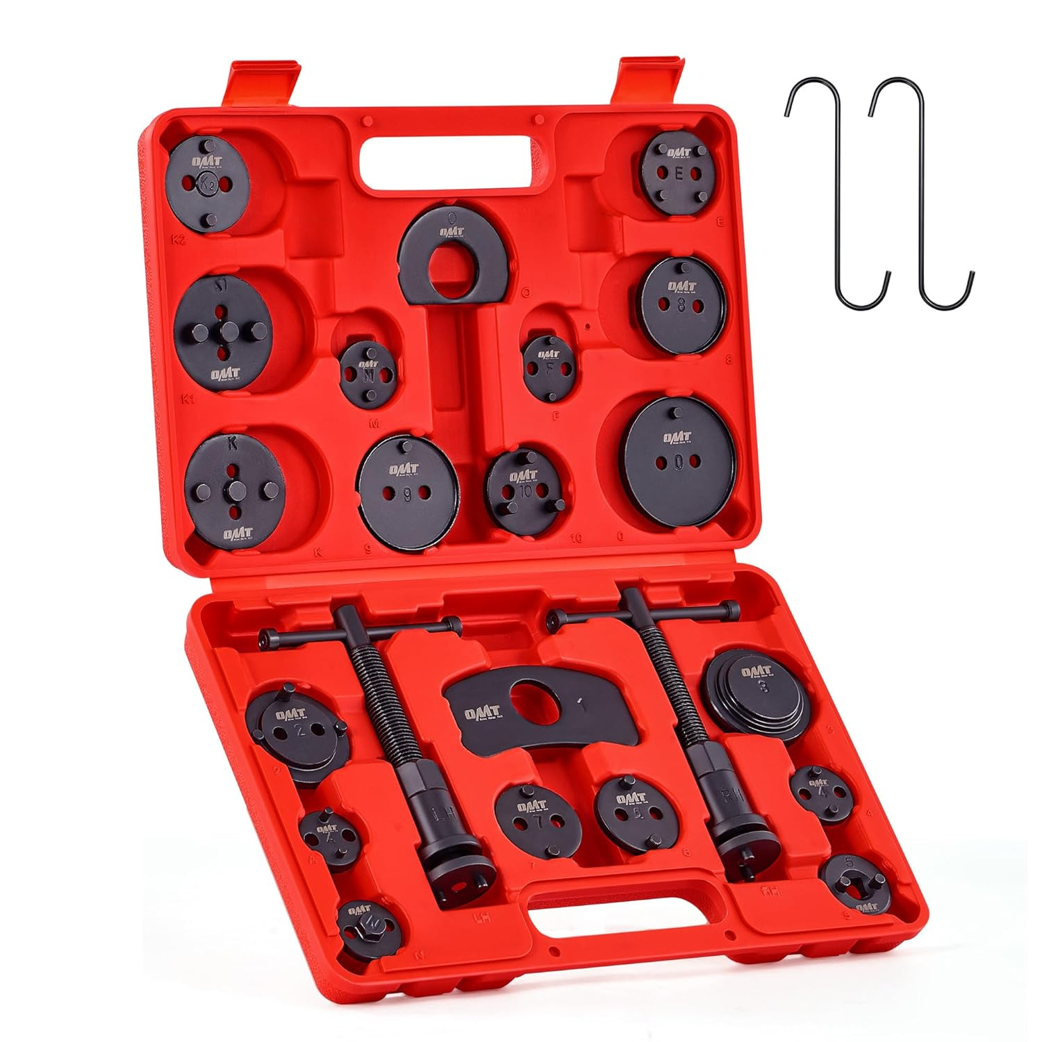 Orion Motor Tech Disc Brake Pad and Caliper Service Tool Kit | Professional Disc Brake Caliper Compression Tool Kit | Universal Disc Brake Caliper and Piston Wind Back Tool Set with Case image number 1