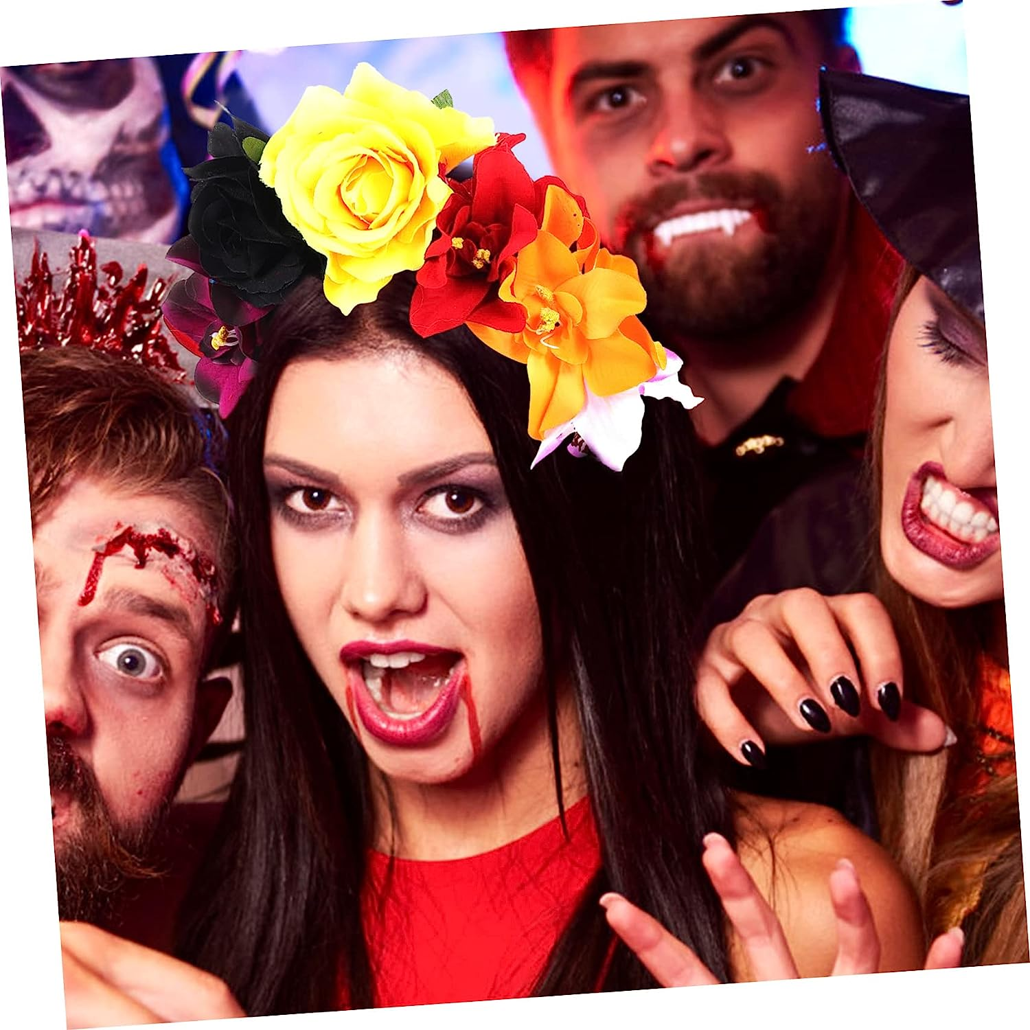 FRCOLOR Halloween Headband for Dead Headdress Floral Hair Hoop for Women Costume Accessory Comfortable Fit for Cosplay Events image number 4