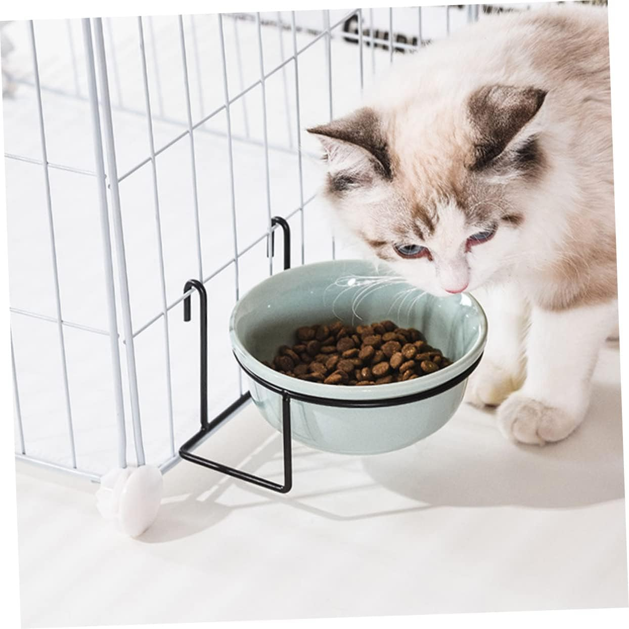 1Set Hanging Pet Bowl Cat Bowl with Rack Dog Water Dish for Cage Multi-Functional Food Container for Kittens and Puppies Easy Clean Design image number 6