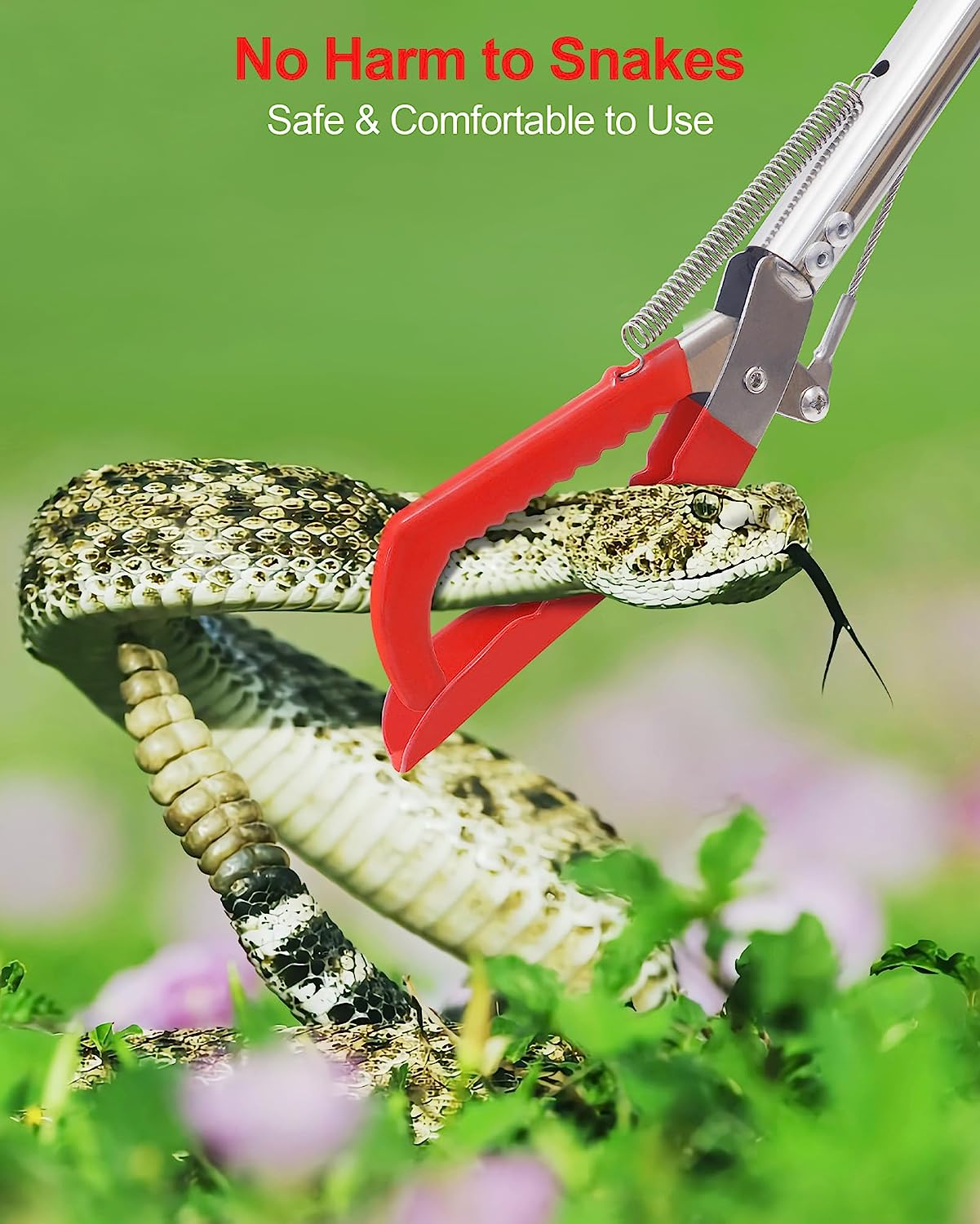 ZOTO 47" Snake Grabber Tool, Collapsible Snake Catcher Tongs, Professional Reptile Grabber Rattle Wide Jaw Handling Tool with Lock for Rattlesnake image number 6