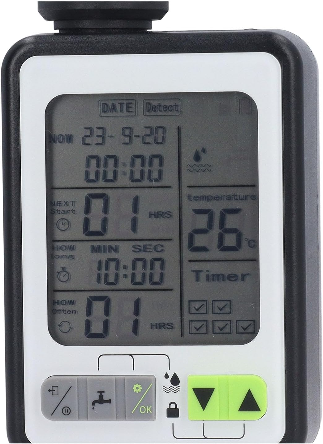 Digital Irrigation Water Timer, 3.2In Screen 3 Modes Rain Sensing System Timer with Temperature Control for Lawn, Potted Plants, Vegetable Plots, Courtyards, and Nurseries image number 2