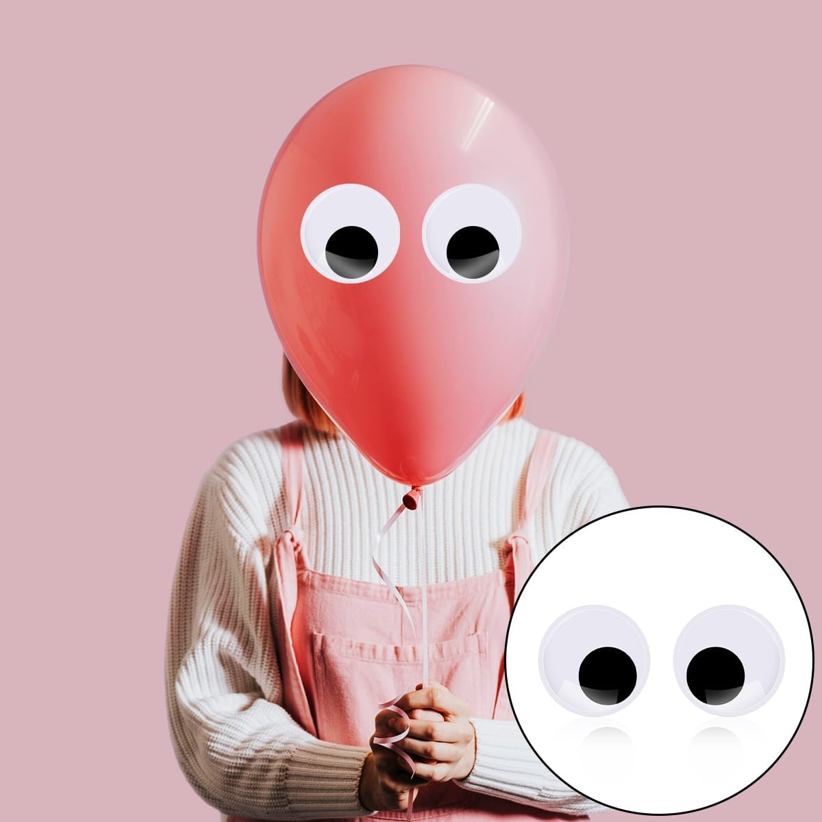 Googly Eyes, 2 Pairs Self Adhesive Large Plastic Eyes for Scrapbooking, DIY Crafts, Party Decoration (7.5Cm/2.95In) image number 2