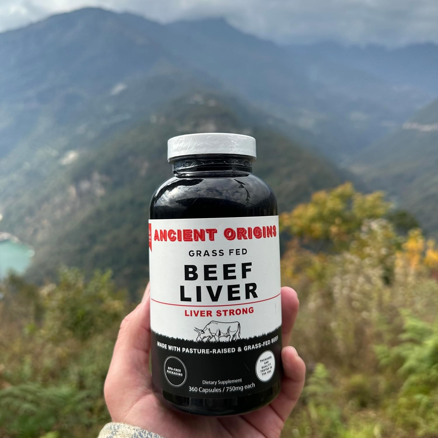 ANCIENT ORIGINS Grass-Fed Beef Liver 4500 Mg (360 Capsules, 750Mg Each) - Desiccated Beef Organ Supplement, 100% Pasture-Raised Cattle, Freeze Dried Undeffated Liver Powder Capsules, 60-Day Supply image number 2