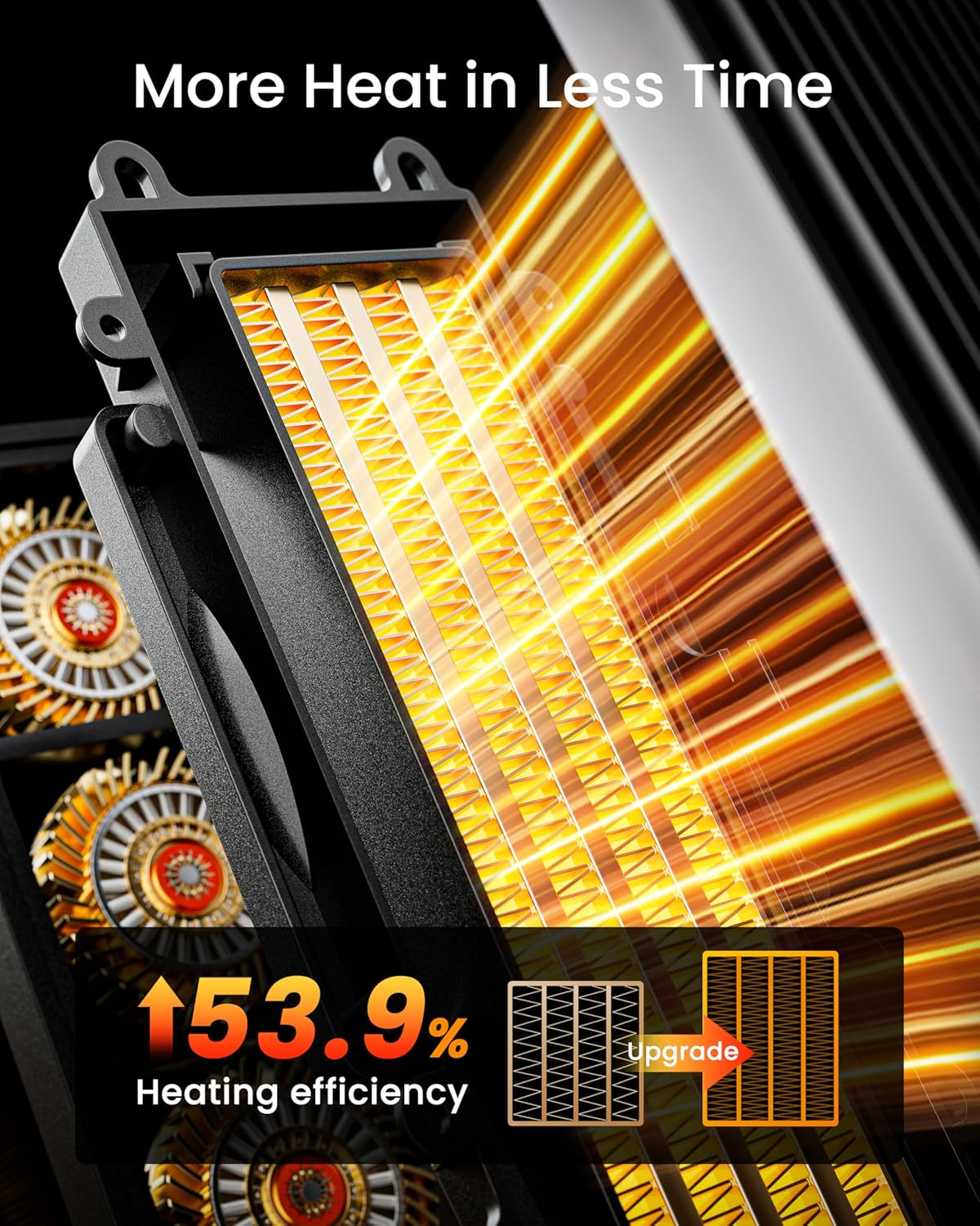 Fan Heater for Bedroom - 2000W Fast Heating Portable Space Heaters, Ceramic PTC Electric Heater 12H Timer for Bathroom, Living Room, Office, Indoor Use - over Heating & Tip over Protection image number 6