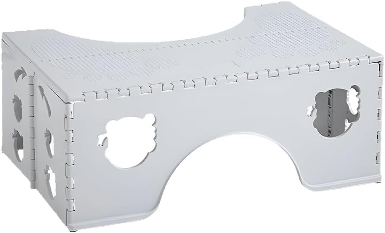 Foldable Toilet Stool,Bathroom Step Tool,Potty Training Stool,Portable Squatting Potty Step,Toilet Squat Auxiliary Artifact,For Bathroom,Step for Adults and Kids,Grey