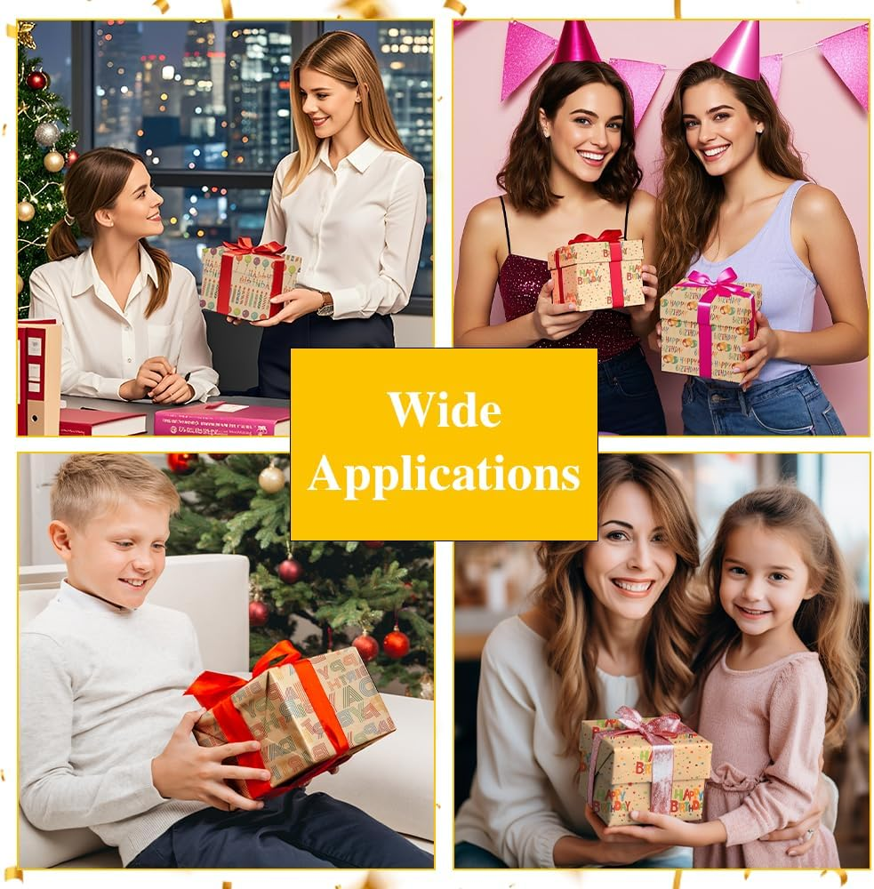 Rugwioyu Music Wrapping Paper 12 Sheets 20X27In Folded Flat Gift Wrapping Paper 4 Style Birthday Gift Wrapping Paper image number 3