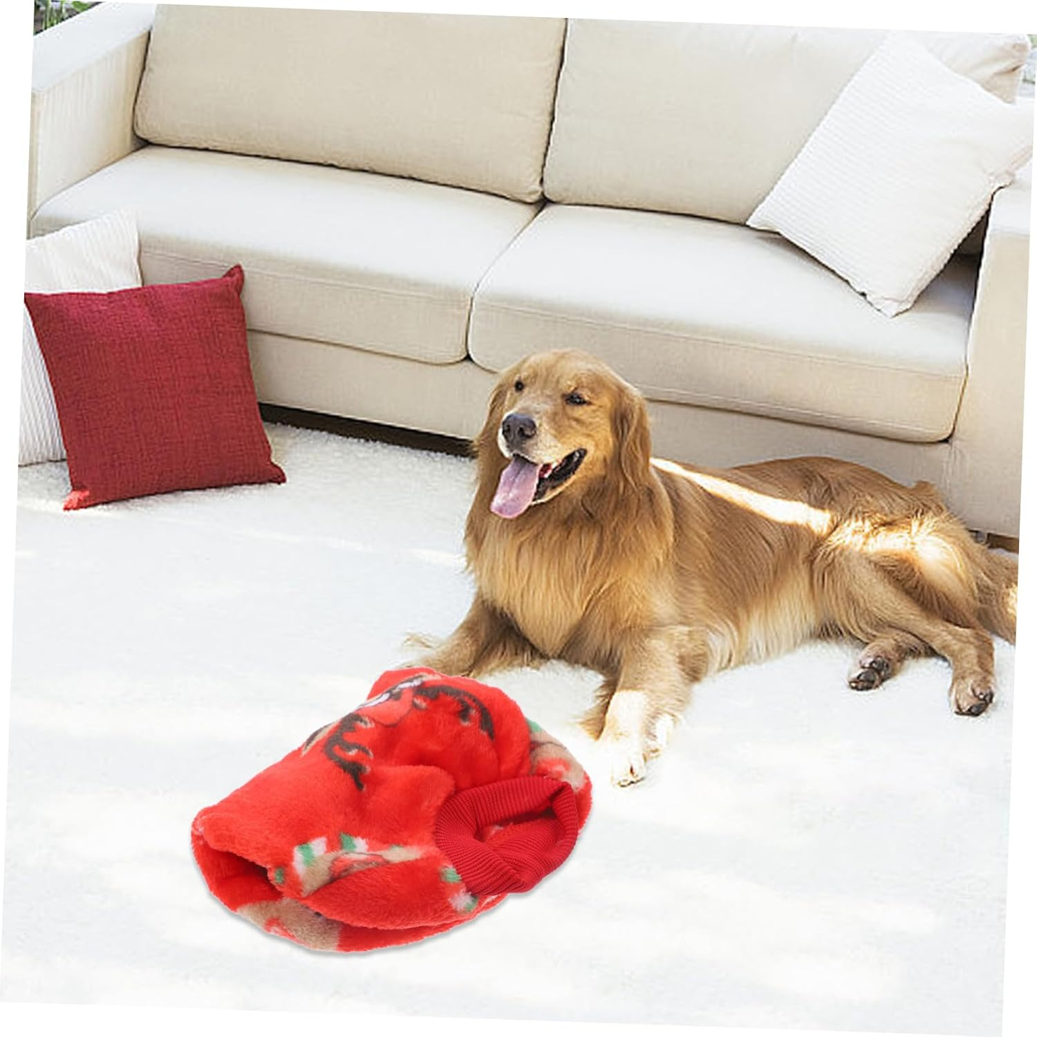 SUPVOX Pet Deer Head Clothing Christmas Puppy Costume Comfortable Xmas Dogs Costume Skin-Friendly Winter Dog Clothing for Christmas Party Warm Puppy Clothes for Warm Coats