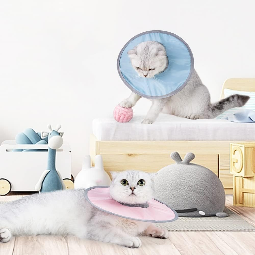 Cat Recovery Collar, Pet Protective Collar Puppy Cats after Surgery E Collar for Cat Kitten Prevent from Licking Wounds (Pink, X-Large) image number 3