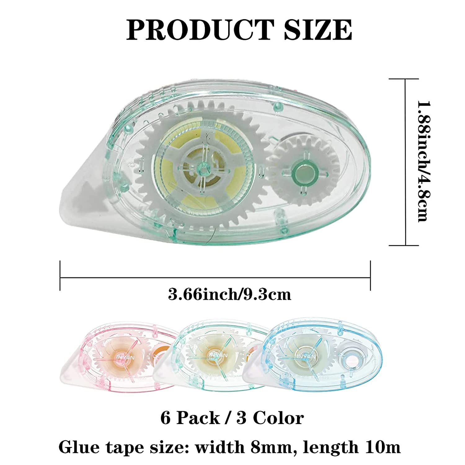 Glue Tape Roller Craft Tape Adhesive Tape, 6Pcs Craft Double Sided Adhesive Tape Scrapbook Runner Tape Roller image number 4