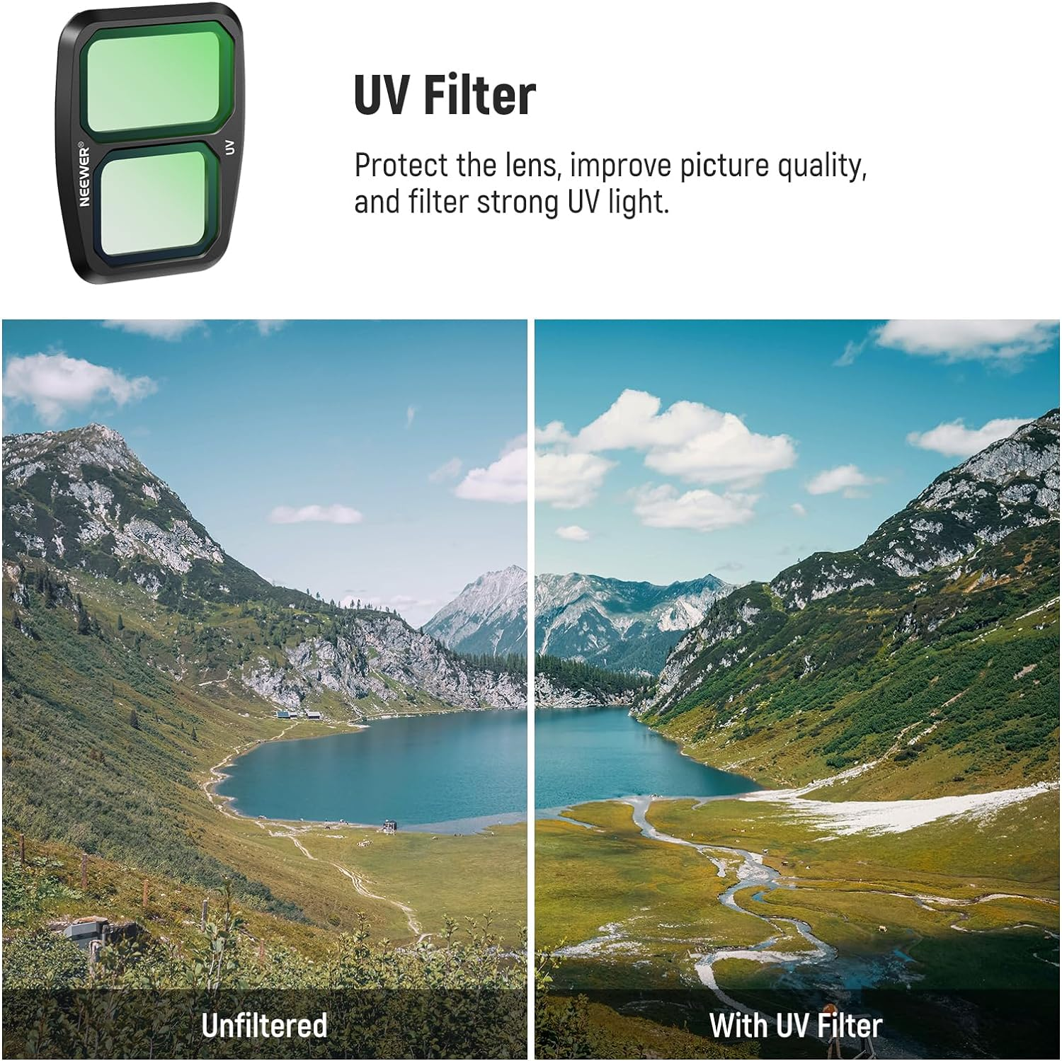 NEEWER ND CPL UV Filter Set Compatible with DJI Air 3, 6 Pack ND8 ND16 ND32 ND64 UV CPL Polarizer Neutral Density Filter Kit, Multi Coated HD Optical Glass/Secure Attach/Lightweight Frame image number 4