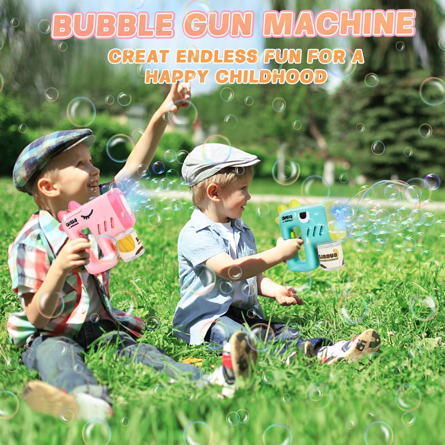 2 Pack Bubble Gun Machine for Kids, Automatic 10 Hole Light up Bubble Blower with 4 Refill Solution, Bubble Guns Blaster for Toddlers, Outdoor Toys Gifts, Wedding, Christmas Party Favor image number 6