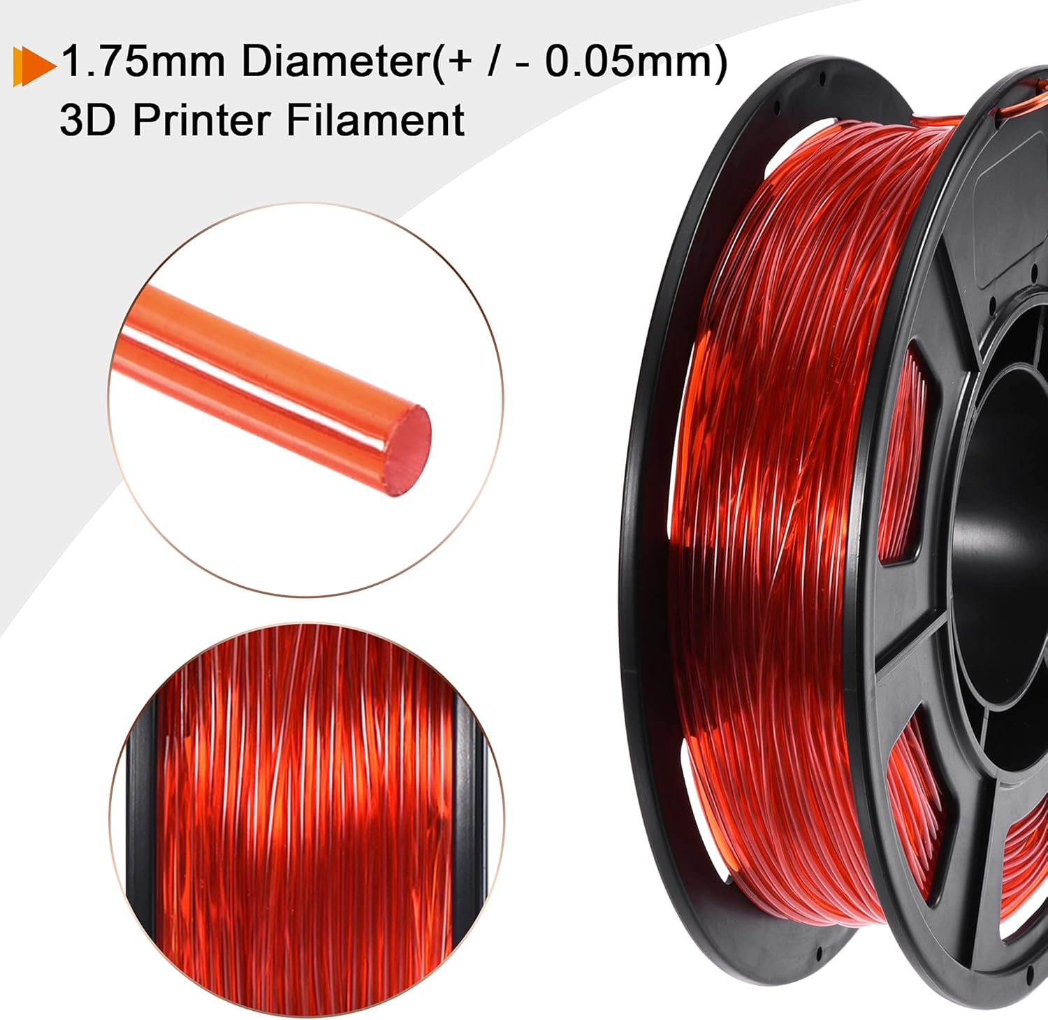 Uxcell 3D Printer Filament 1.75Mm TPU Filament Dimensional Accuracy +/- 0.05Mm Red image number 4