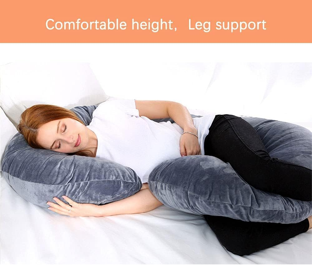 Pregnancy Pillow, C Shaped Full Body Maternity Pillow for Pregnant Women, Support for Back, HIPS, Legs, Belly (Black) image number 6