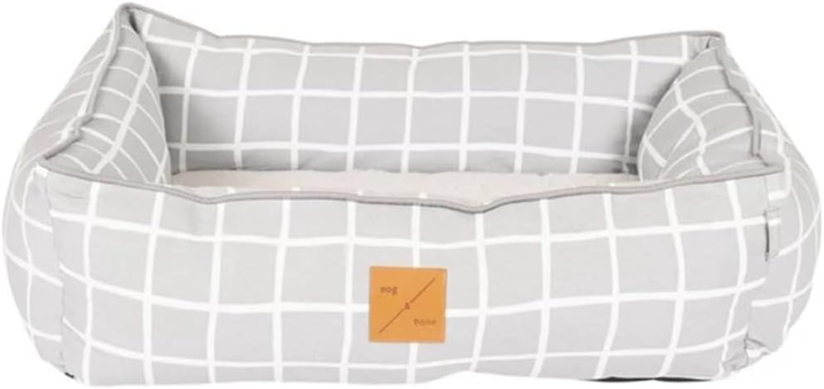 Mog & Bone Bolster Dog Bed, Navy Hamptons Stripe, Small