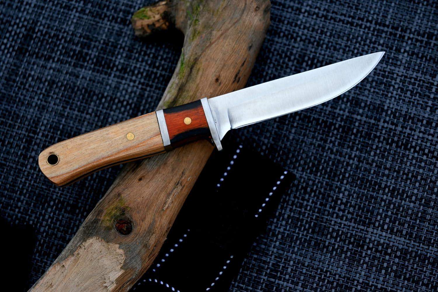 Mini Bushcraft D2 Steel Fixed Blade Knife with Sheath - Outdoor Full Tang Camping Knife image number 4