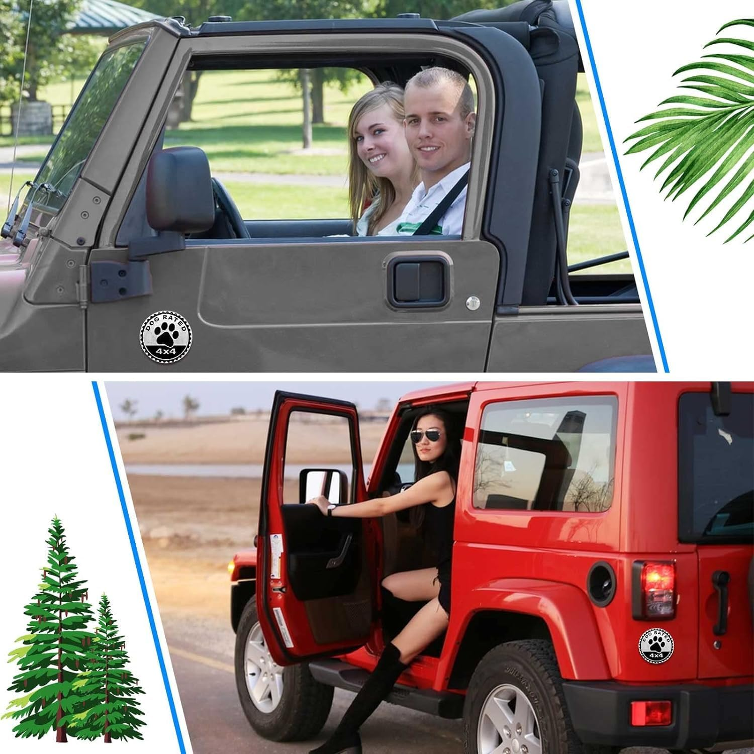 1Pc Black Dogs Badge Rated Car Emblem,4 X 4 Metal Automotive Badge 3D Metal Car Badges Emblems round Emblem Decals Stickers Compatible with Jeep Wrangler Vehicles Trucks Suv,Automotive - Multicolour image number 7