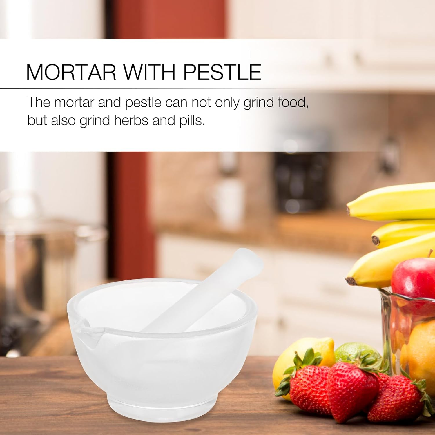 ULTECHNOVO 2 Sets Glass Lab Small for Onion Garlic Masher Fresh with Hand Masher and Bowl for Pepper Baby Vanilla image number 6