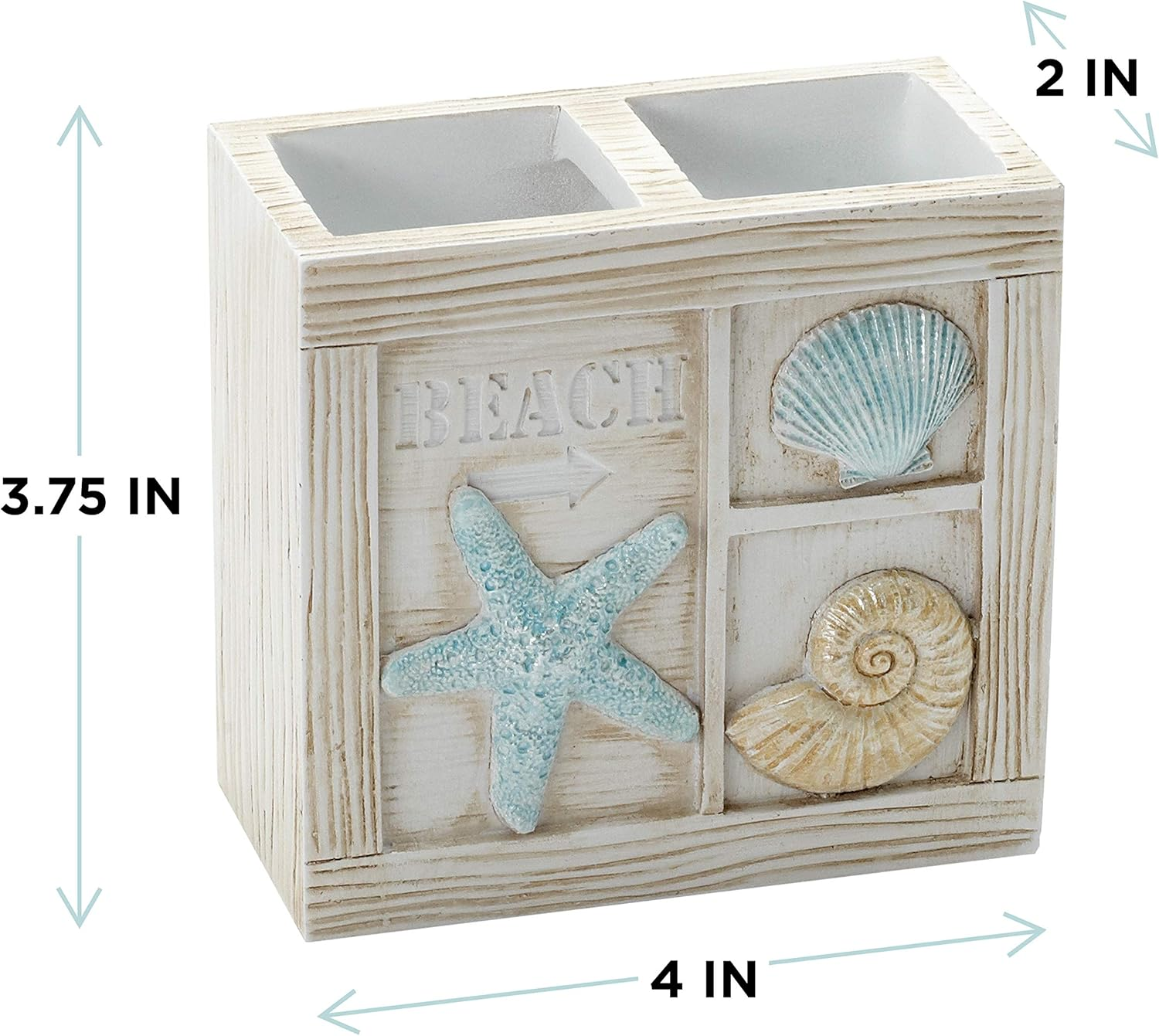 Zenna Home Toothbrush Holder Seaside Serenity Bath Accessories, 1 Count (Pack of 1) image number 2