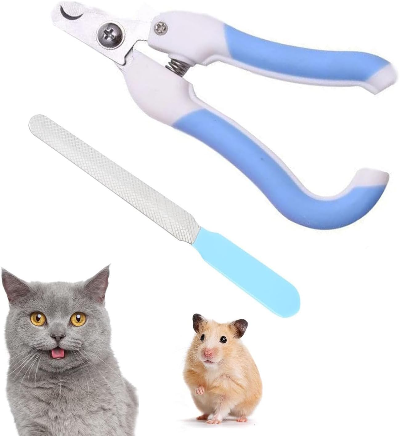 2Pcs Pet Nail Clipper,Pet Nail Clipper & Trimmers Dog Nail Trimmers with Safety Guard,Suitable for Small Animals Tiny Dog,Cat,Rabbit,Bird,Puppy,Kitten image number 1