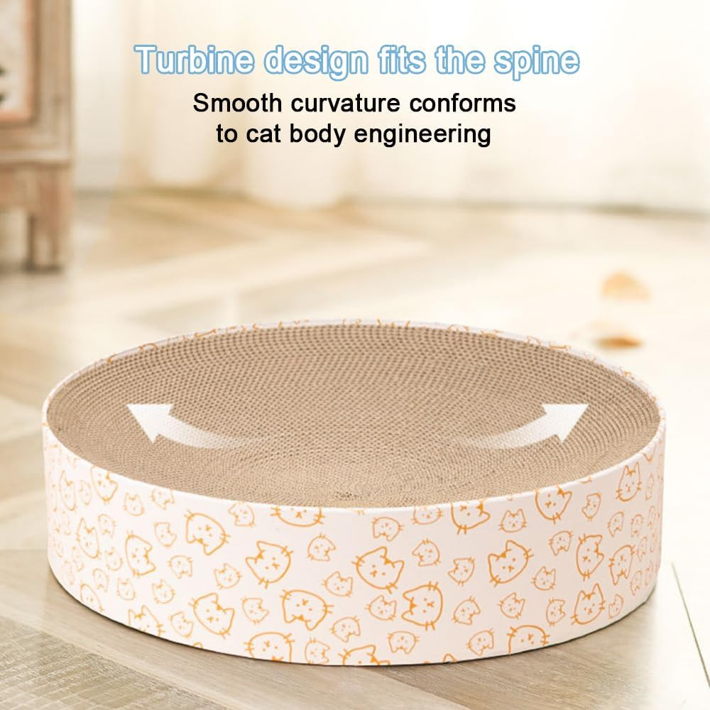 Cat Scratcher Cardboard, round Corrugated Scratch Pad, Cat Scratching Lounge Bed, Durable Recycle Board for Furniture Protection, Cat Kitty Training Toy (Style B) image number 6