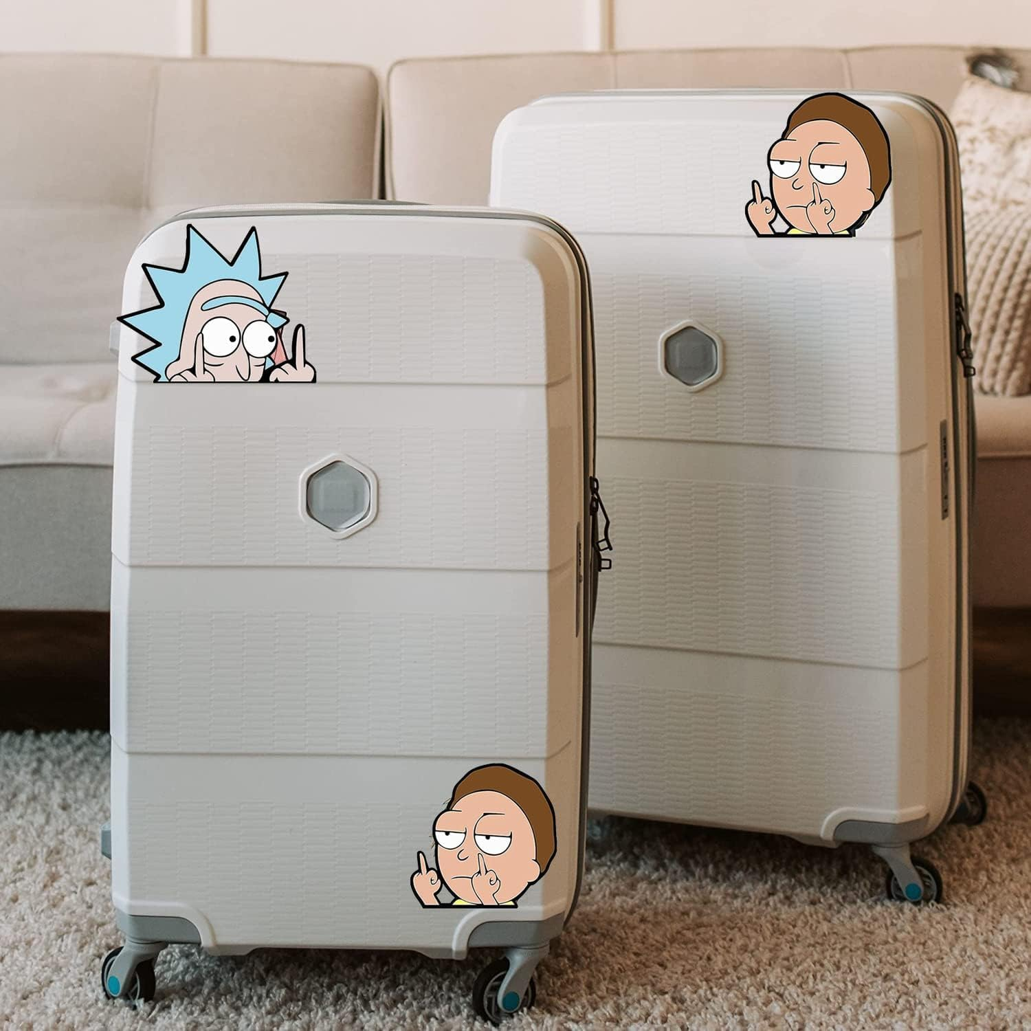 Pack of 4 Reflective Rick and Morty Stickers, Funny Car Stickers, Tuning Stickers, Car Stickers, Funny for Cars, Notebooks, Windows, Etc image number 2