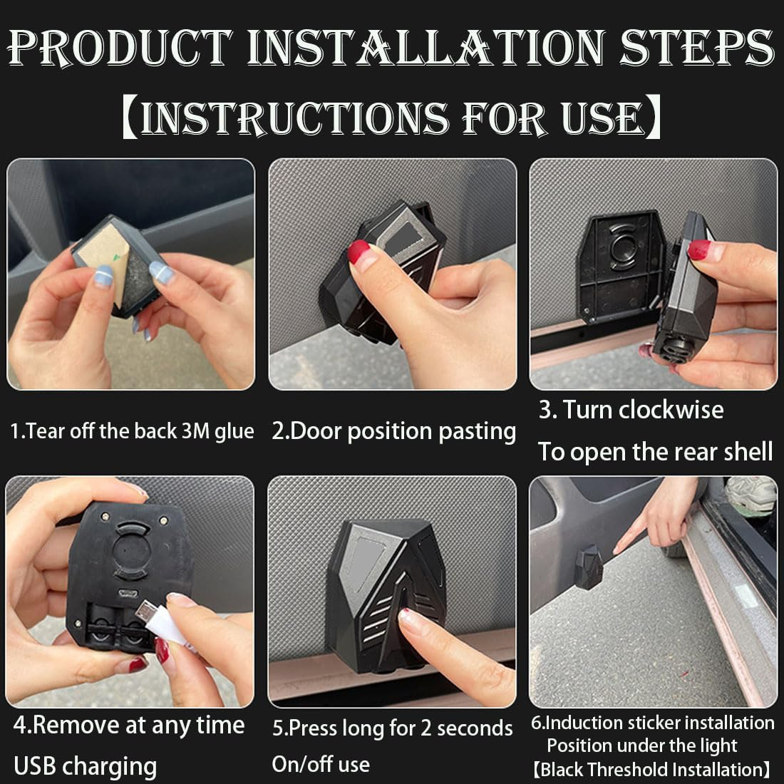 2 Pcs Car Door Projector Lights,Car Door Lights Logo Projector,Welcome Courtesy Ghost Shadow Lamp,Car Door Welcome Lights Fit for All Car Models(Blue) image number 6