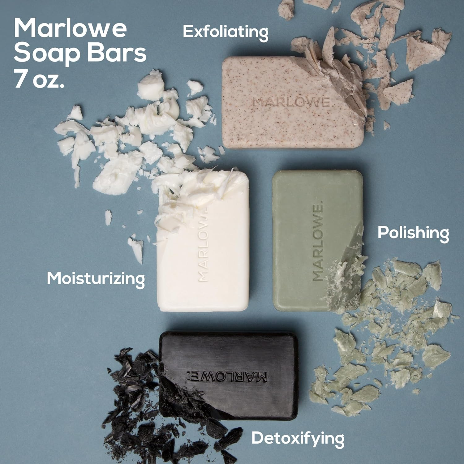 MARLOWE. No. 102 Body Scrub Soap 7 Oz, Oud Wood, Exfoliating Soap Bar with Shea Butter, Olive Oil & Green Tea Extracts, Cleanses, Smooths & Revitalizes Skin, Earthy & Smoky Scent image number 5