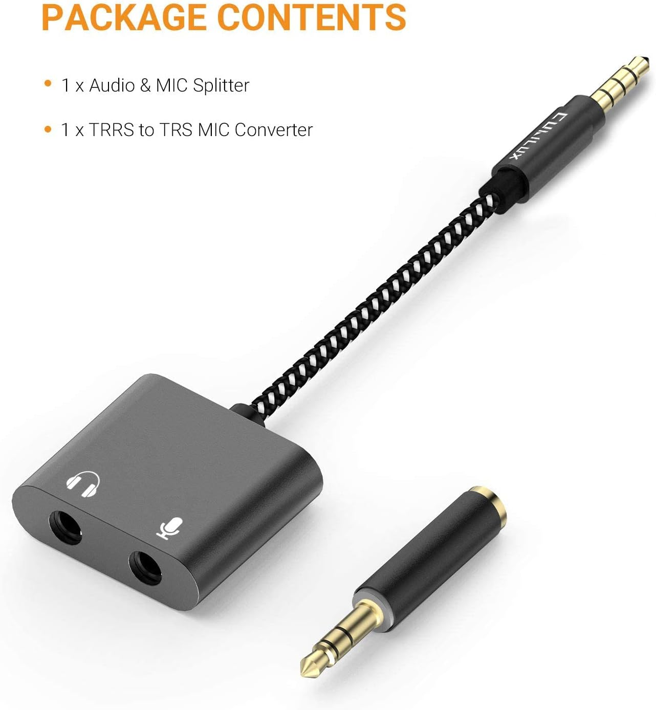 Cubilux 3.5Mm Headphone Microphone Combiner, 3.5Mm TRRS Male to TRS Female AUX MIC Splitter Compatible with Xbox One/360 PS4 PS5 Macbook Laptop PC Phone Computer Rode Videomicro image number 1